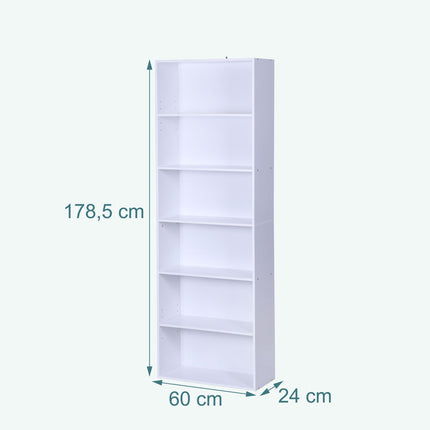 White Adjustable Shelf Bookcase, 100 cm
