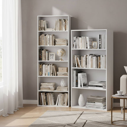 White Adjustable Shelf Bookcase, 100 cm