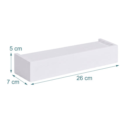 White Bamboo-Iron Key Rack with 6 Hooks and Shelf