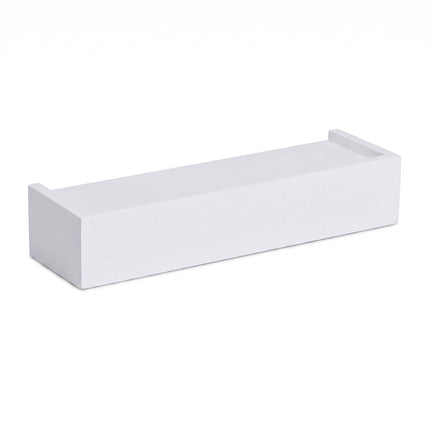 White Bamboo-Iron Key Rack with 6 Hooks and Shelf