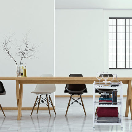 White Bamboo Serving Trolley