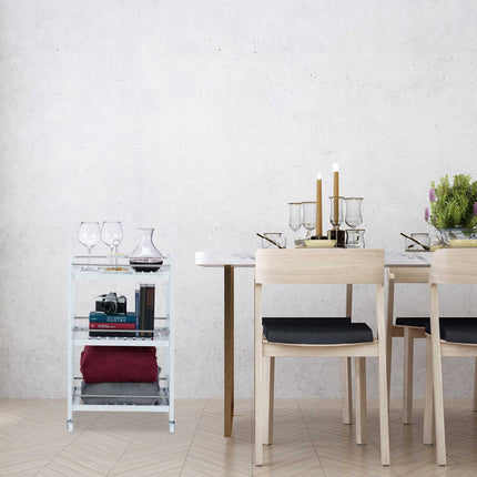 White Bamboo Serving Trolley