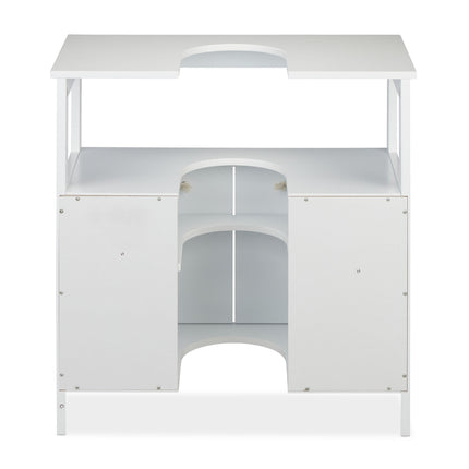 White Bathroom Vanity Unit with Storage Shelves