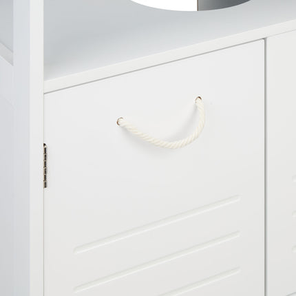 White Bathroom Vanity Unit with Storage Shelves