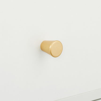 White Bedside Table with Gold Legs, 2 Drawers