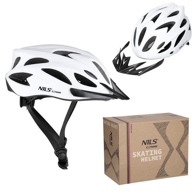 White Bicycle Helmet, Size L (55-61cm)