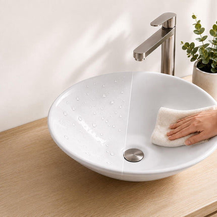 White Ceramic Countertop Basin, 41.5 x 41.5 x 15 cm
