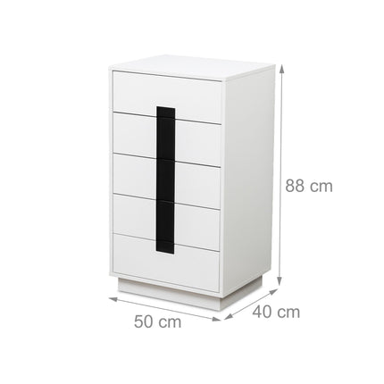 White Chest of Drawers – 4 Spacious Drawers, Versatile Storage