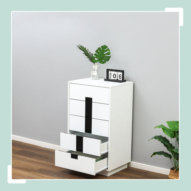 White Chest of Drawers – 4 Spacious Drawers, Versatile Storage
