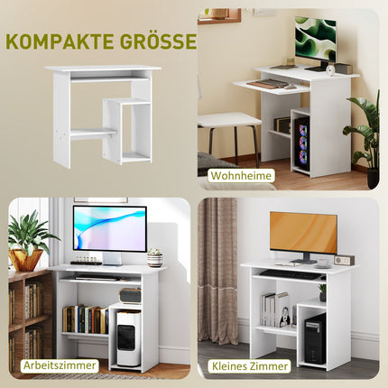 White Computer Desk, Chipboard, 80 x 45 x 75 cm