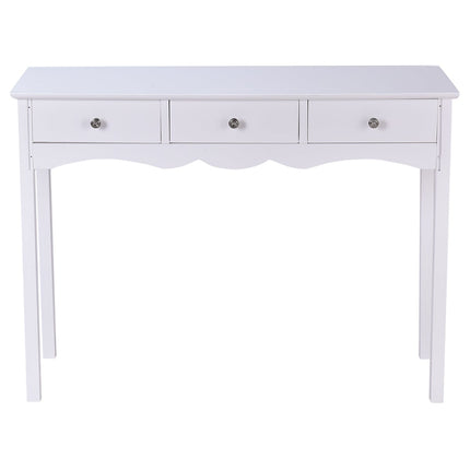 White Desk with 3 Drawers, MDF, 100x32x75 cm