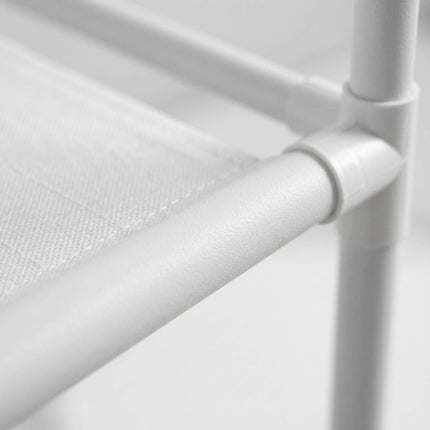 White Free-Standing Clothes Rack with 2 Shelves