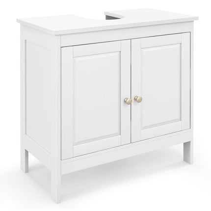 White Freestanding Bathroom Vanity Cabinet with 2 Doors
