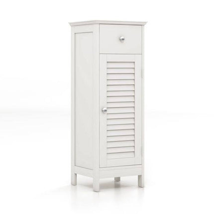 White Freestanding Storage Cabinet with Adjustable Shelf