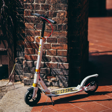 White-Gold Kick Scooter, Adjustable Height