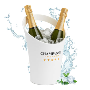 Witte ijsemmer voor 2 flessen - Champagnekoeler