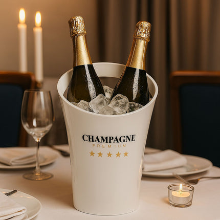 White Ice Bucket for 2 Bottles – Champagne Cooler