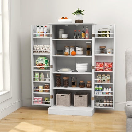 White Kitchen Cabinet with 2 Doors & Adjustable Shelves