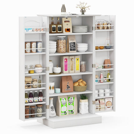 White Kitchen Cabinet with 2 Doors & Adjustable Shelves