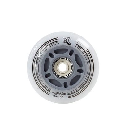 White LED Inline Skate Wheels, 82A, 70mm (Set of 4)
