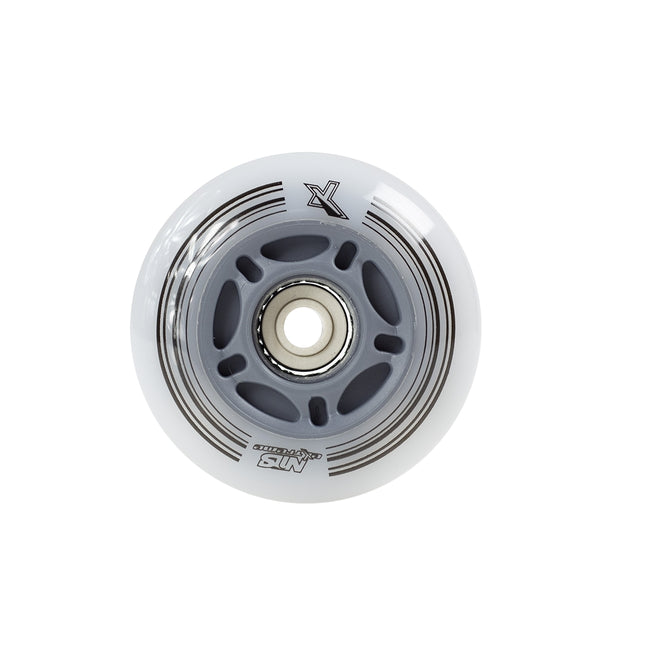 White LED Inline Skate Wheels, 82A, 70mm (Set of 4)