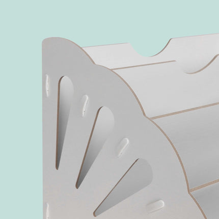 White MDF Desk Organiser with 5 Angled Slots