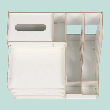 White MDF Document Organiser with File Holder