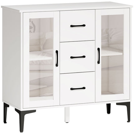White MDF Sideboard with Soft-Close Doors and Drawers