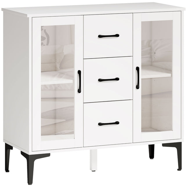 White MDF Sideboard with Soft-Close Doors and Drawers