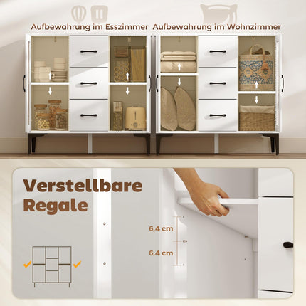 White MDF Sideboard with Soft-Close Doors and Drawers