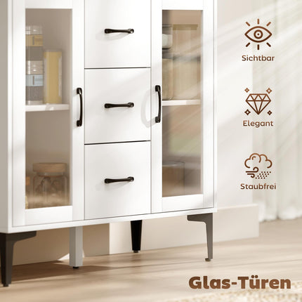 White MDF Sideboard with Soft-Close Doors and Drawers