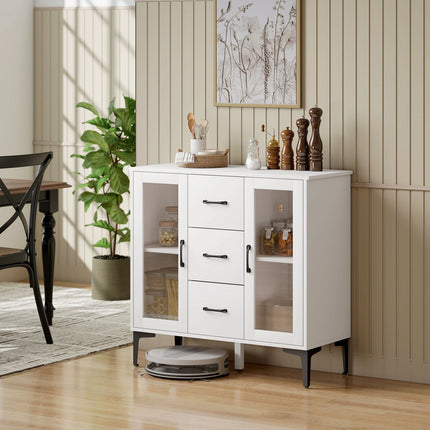 White MDF Sideboard with Soft-Close Doors and Drawers