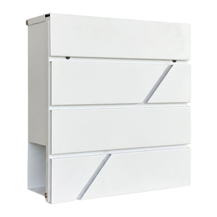 White Metal Mailbox with Newspaper Slot
