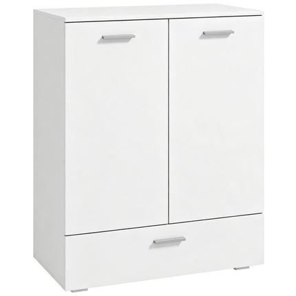 White Modern Sideboard with Drawer and Adjustable Shelf