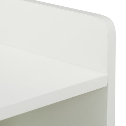 White Narrow Bedside Table with 2 Drawers
