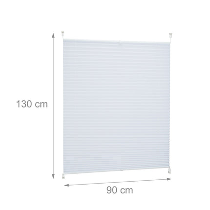 White No-Drill Pleated Blinds – Semi-Transparent
