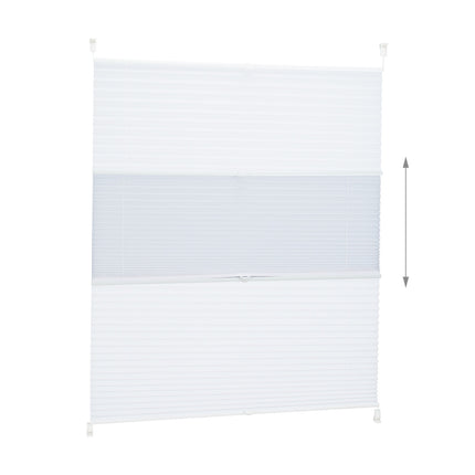 White No-Drill Pleated Blinds – Semi-Transparent