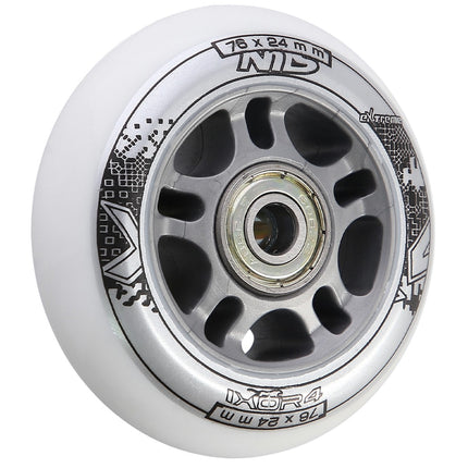 White PU 76x24 82A Wheels & ABEC-7 Bearings Set