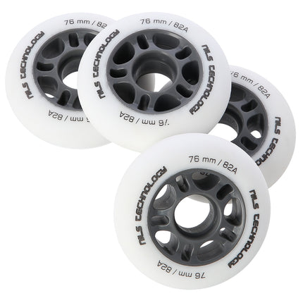 White PU 76x24mm 82A Skate Wheels, Set of 4