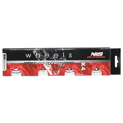 White PU Skateboard Wheels, 80x24mm, 82A, Set of 4