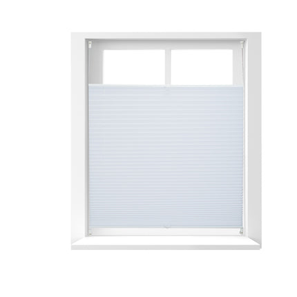 White Pleated No-Drill Blinds, Semi-Transparent Shades
