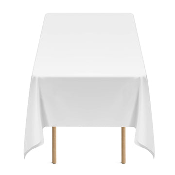 White Polyester Tablecloths, 6-Pack, 60 x 102 Inch, Machine Washable