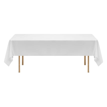 White Polyester Tablecloths, 6-Pack, 60 x 102 Inch, Machine Washable