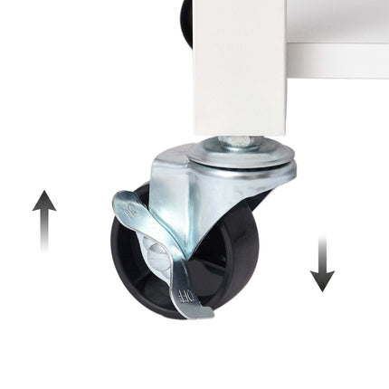 White Printer Stand with Castors – 2-Tier, 50x50 cm