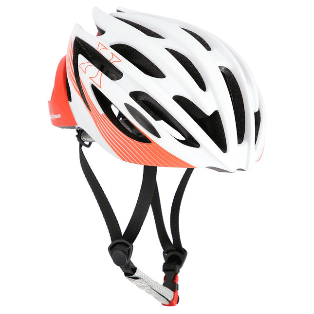 White-Red Bike Helmet, Size M (53-58 cm)