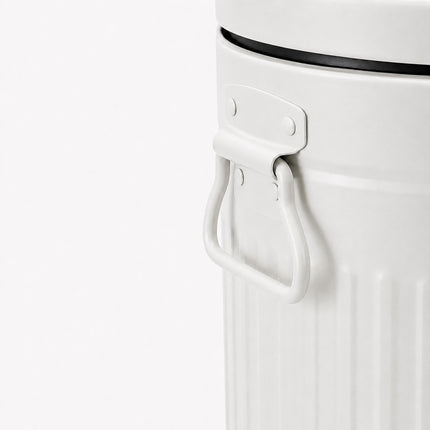 White Retro Bathroom Pedal Bin, 5 Litre Capacity