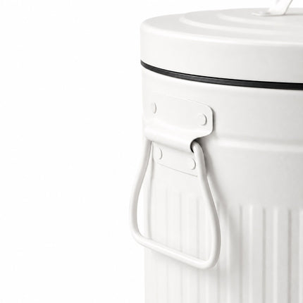 White Retro Pedal Bin, 12L Capacity, Soft-Close Lid