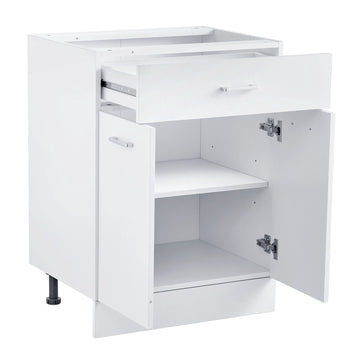 White Shaker Base Cabinet 24 In, Drawer, Soft-Close