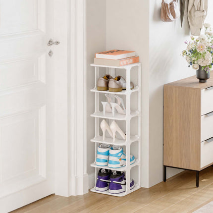 White Shoe Organizer, Pack of 6 – Slim, Space-Saving Design