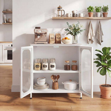 White Sideboard Buffet Cabinet with Adjustable Shelf